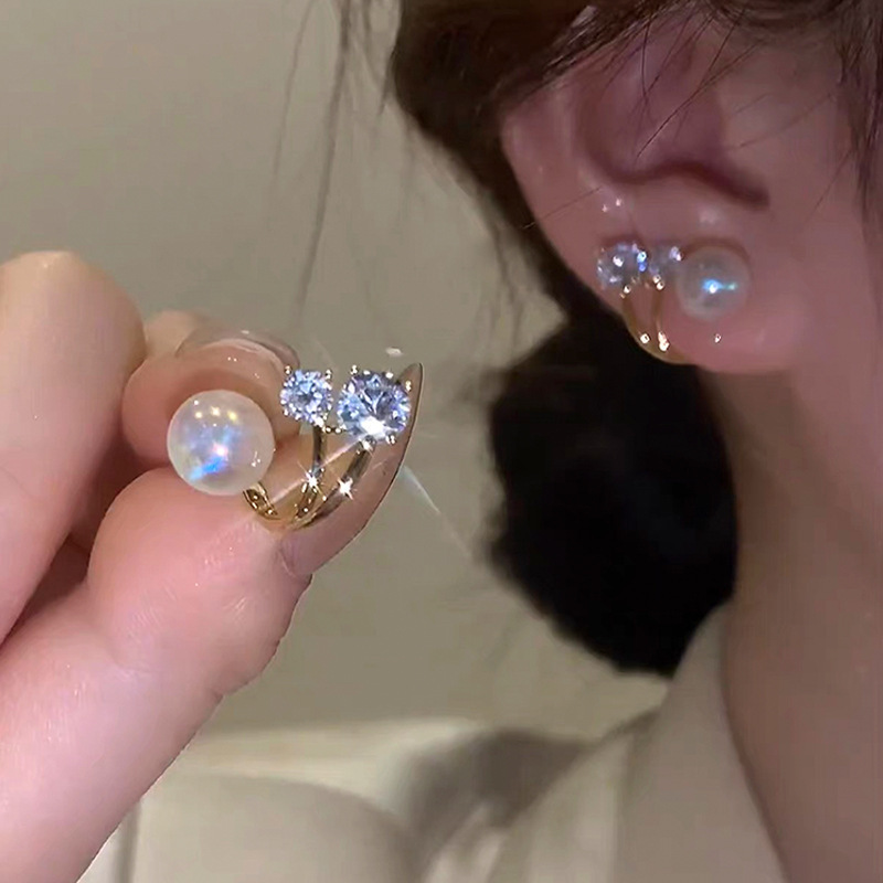 925银耳饰 耳饰网红抖音热门韩式人鱼姬银针耳钉女新款潮后挂式
