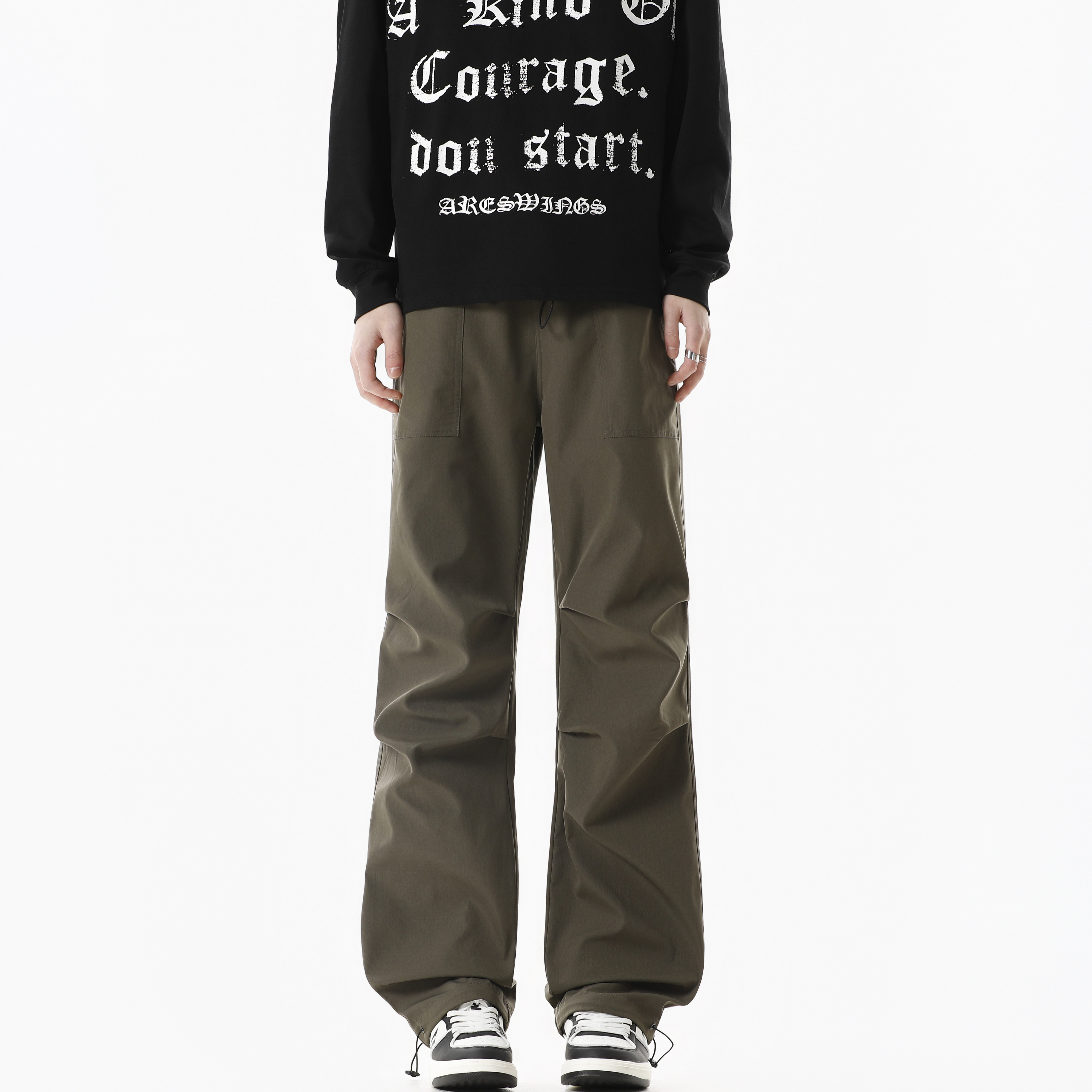 秋冬户外防风美式新款伞兵工装裤潮牌修身男女同款直筒潮牌超帅