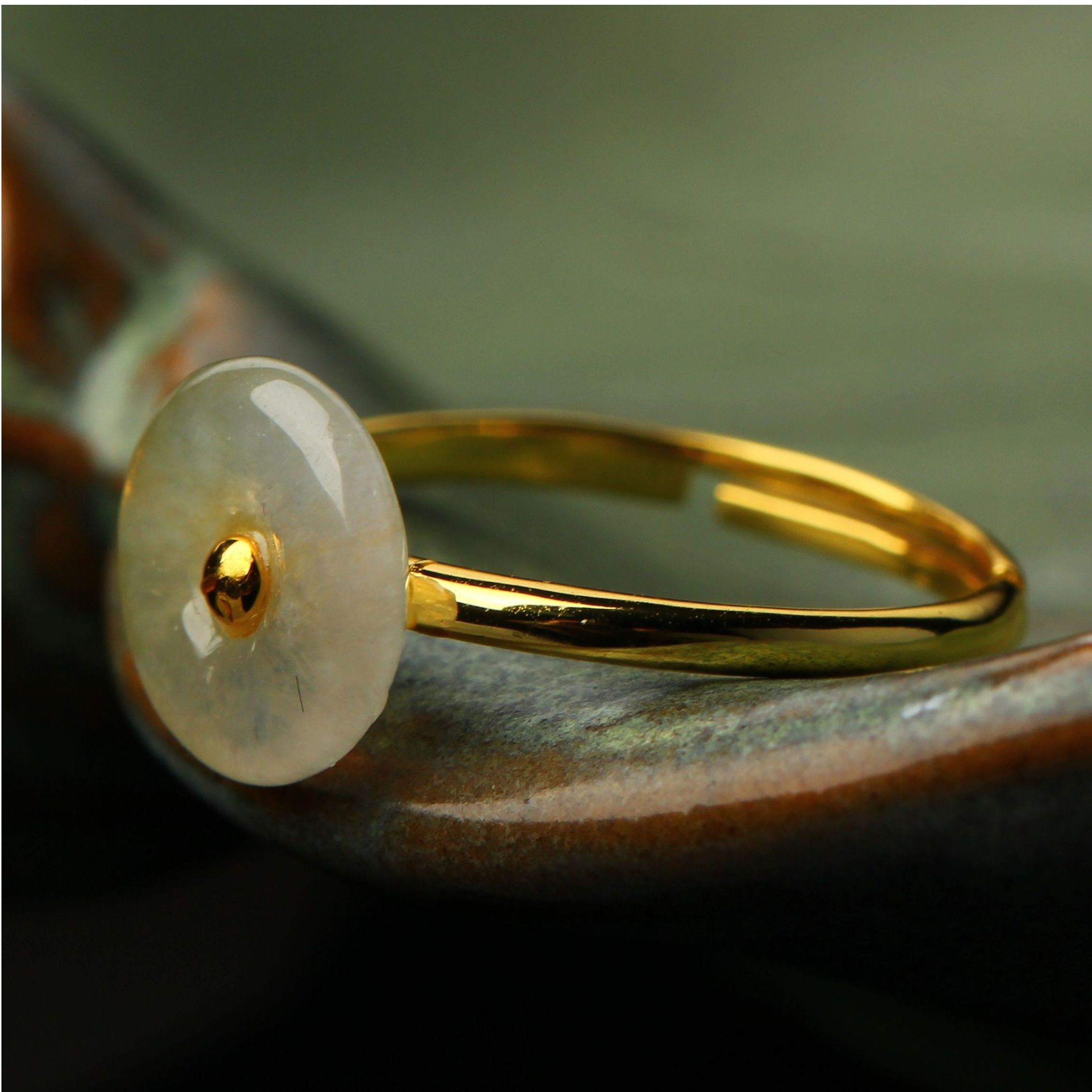 天然A货翡翠时尚简约精美古风显气质女款翡翠平安扣戒指-多样性发