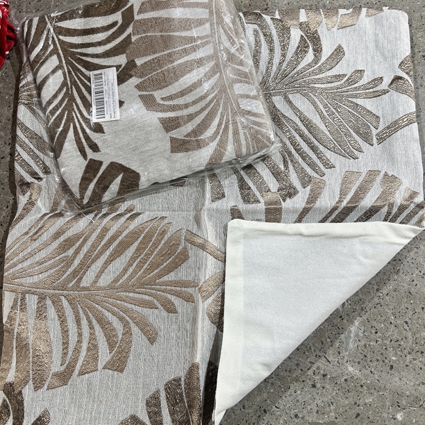 小华 约45*45 棕金色叶子提花抱枕套 发1对