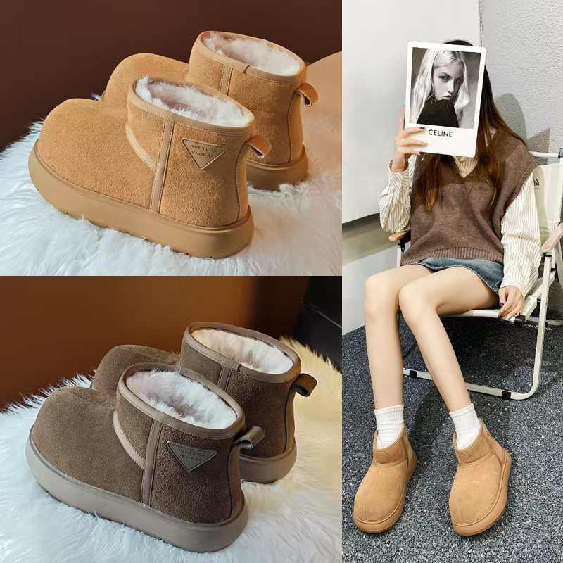 保暖短筒冬季中跟厚款时尚雪地靴女鞋百搭时尚韩版