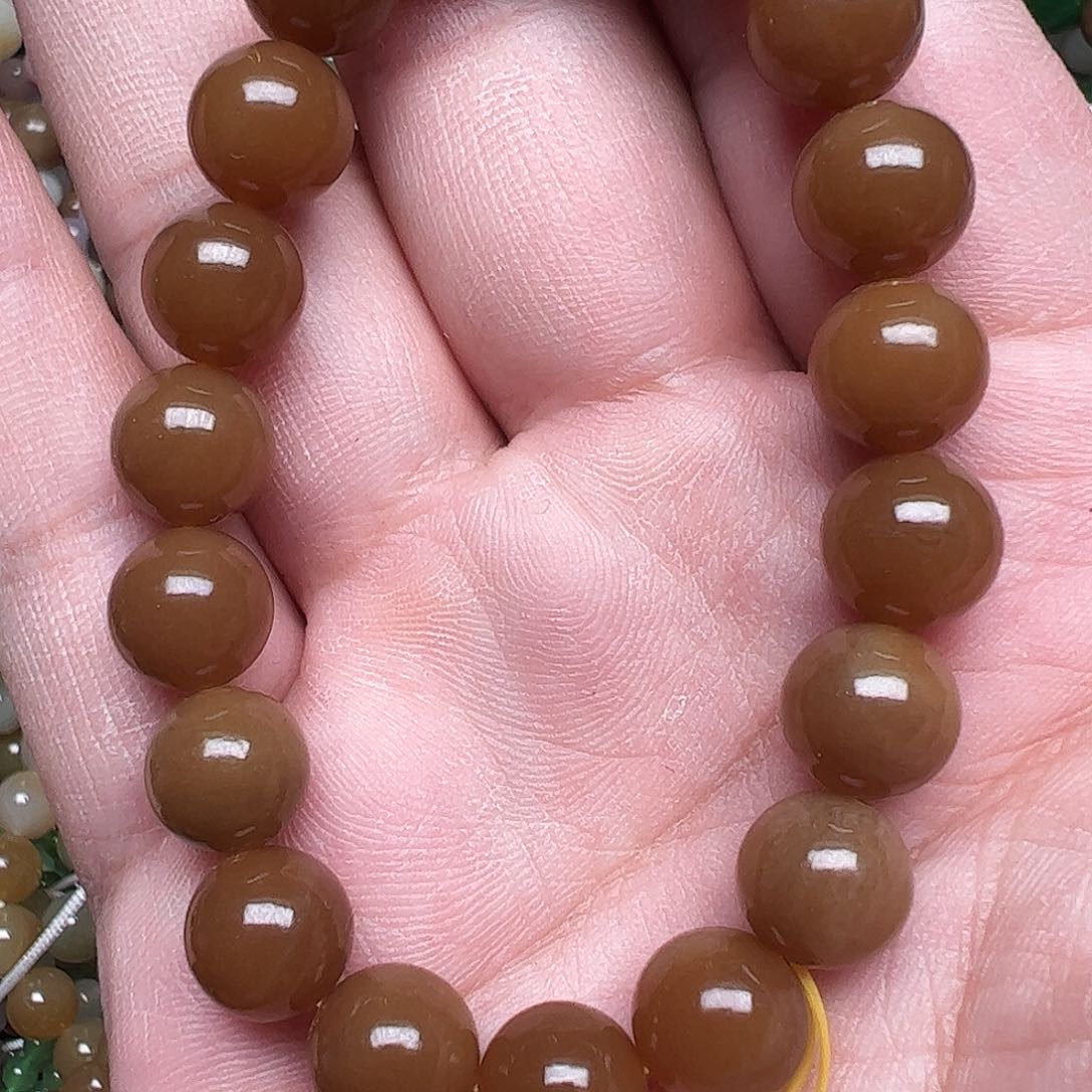 和田玉手链未镶嵌会***猫红糖手串卡10