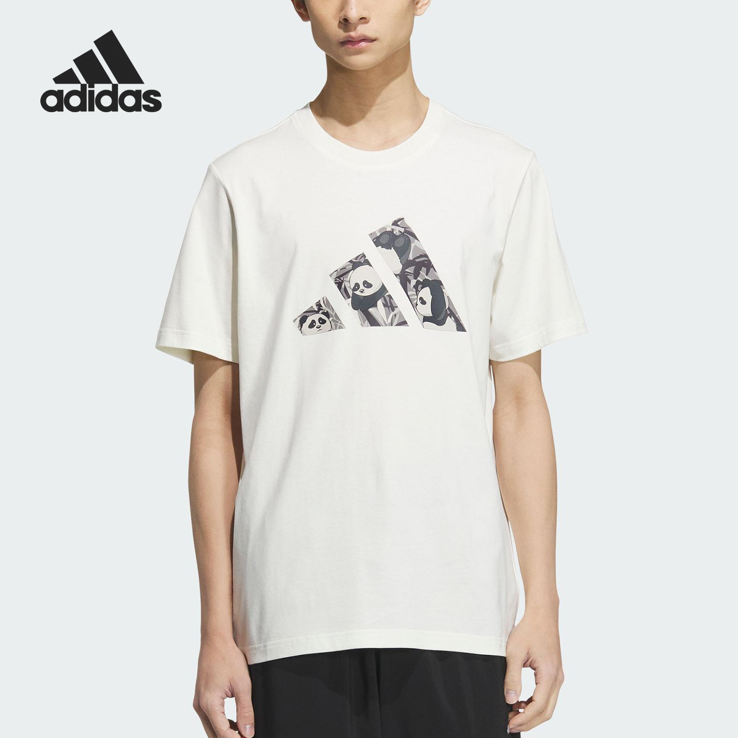Adidas/阿迪达斯正品2025男士透气时尚户外圆领短袖KC3372