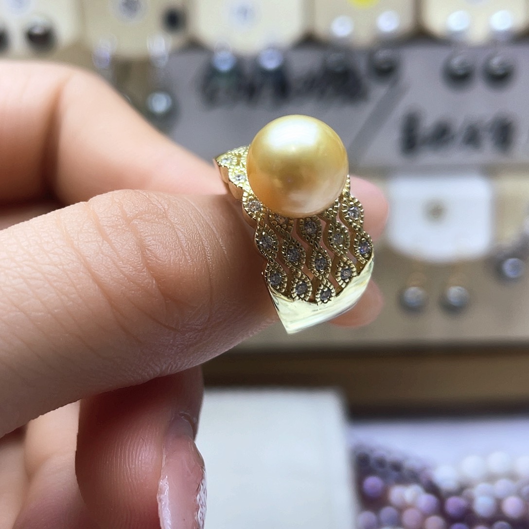 海水珍珠戒指银S925镶嵌