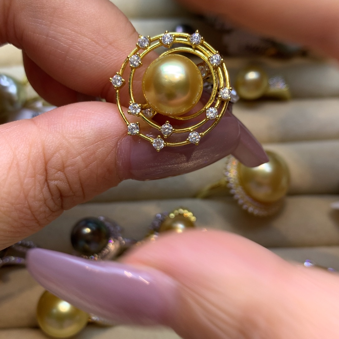 银S925镶嵌戒指海水珍珠