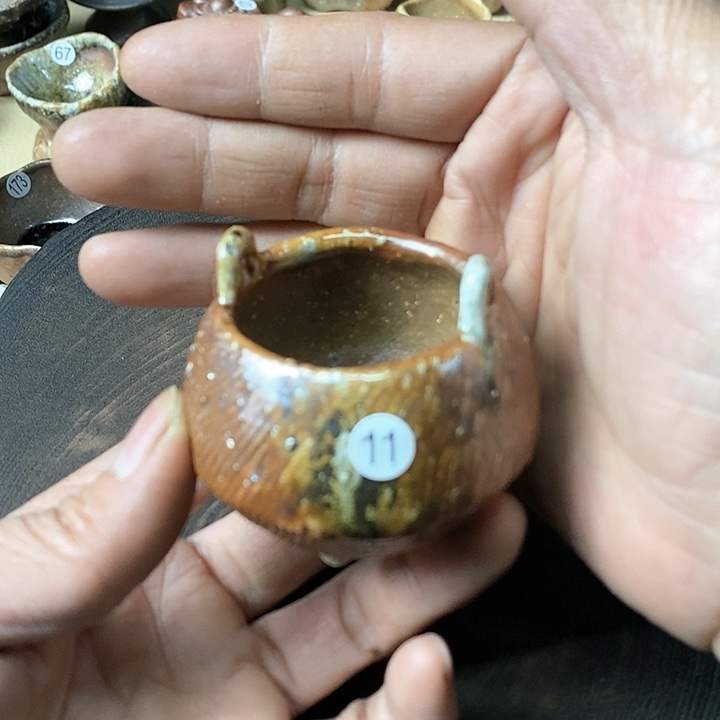 杯手工粗陶、柴烧茶器