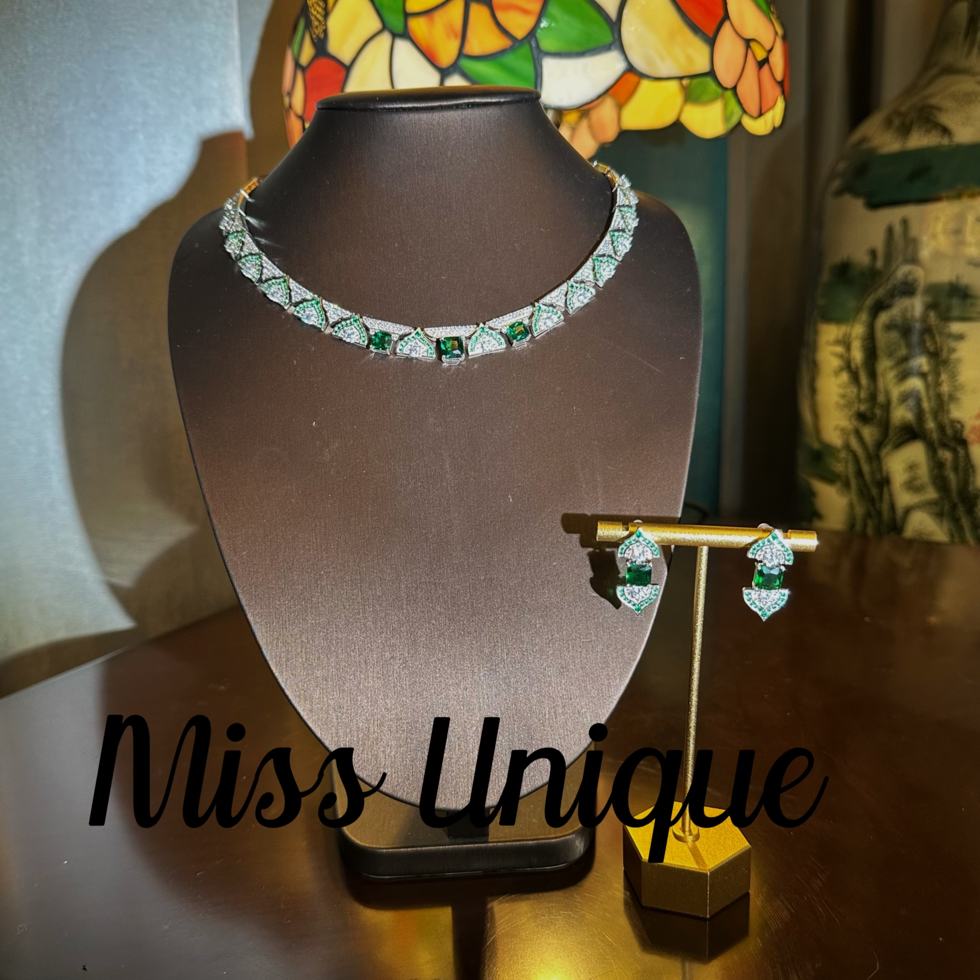   E8108奇迹绿色方糖项链