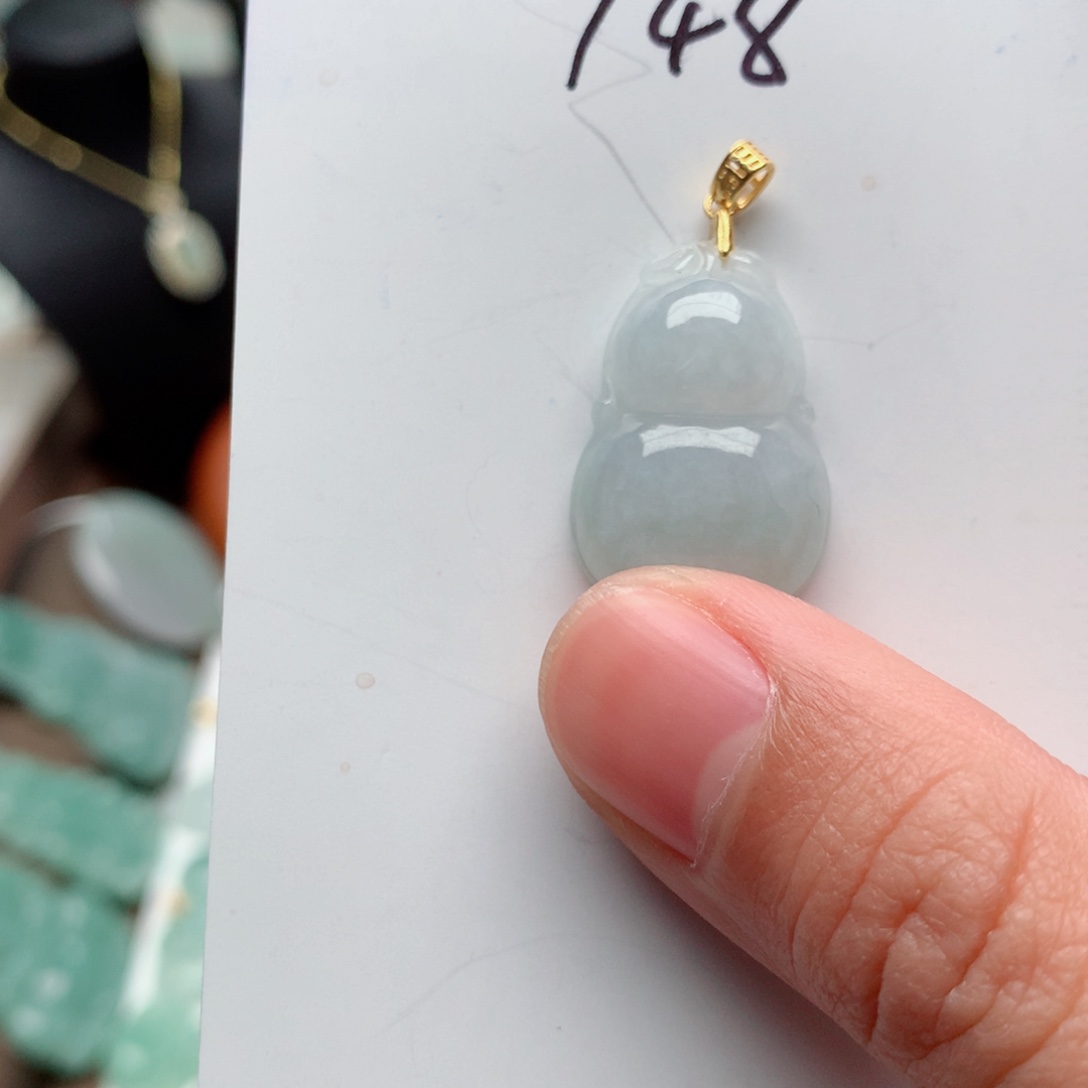 翡翠颈饰银S925镀金镶嵌吊坠