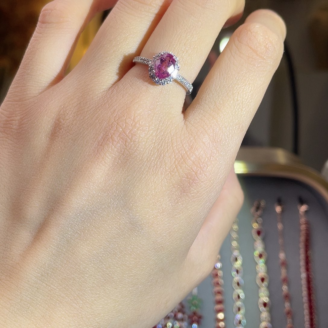 碧玺戒指银S925镶嵌