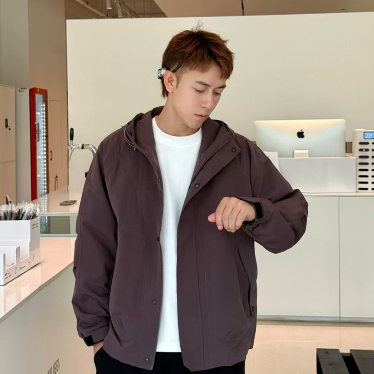 【观潮男装&品质好货】6618秋季露营纯色运动百搭宽松潮流对登山服