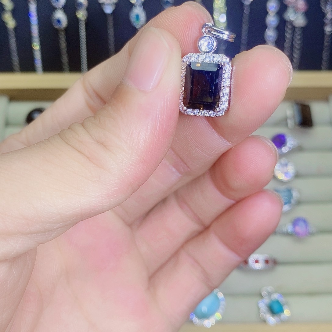 吊坠(不含链)银S925镶嵌水晶