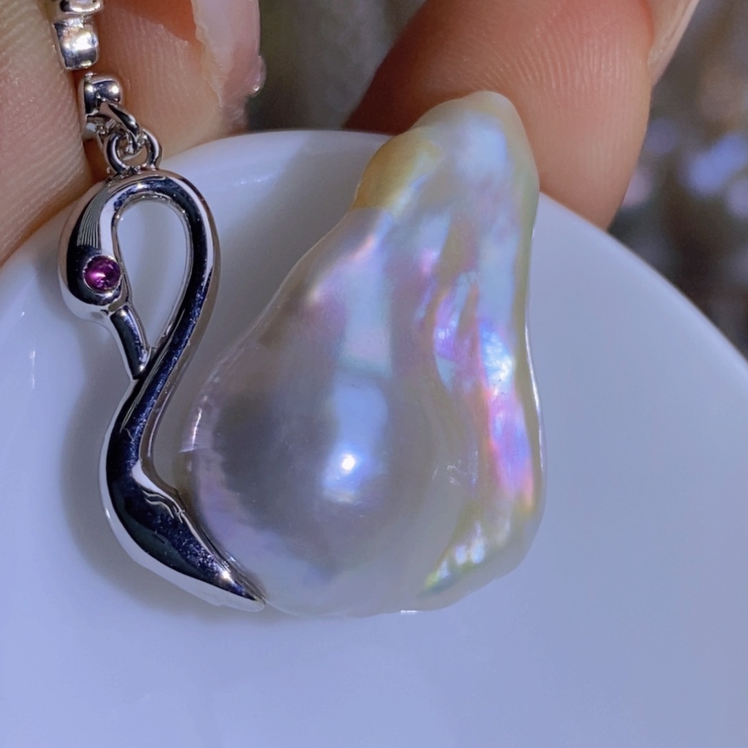 银S925镶嵌天然淡水珍珠淡水珍珠