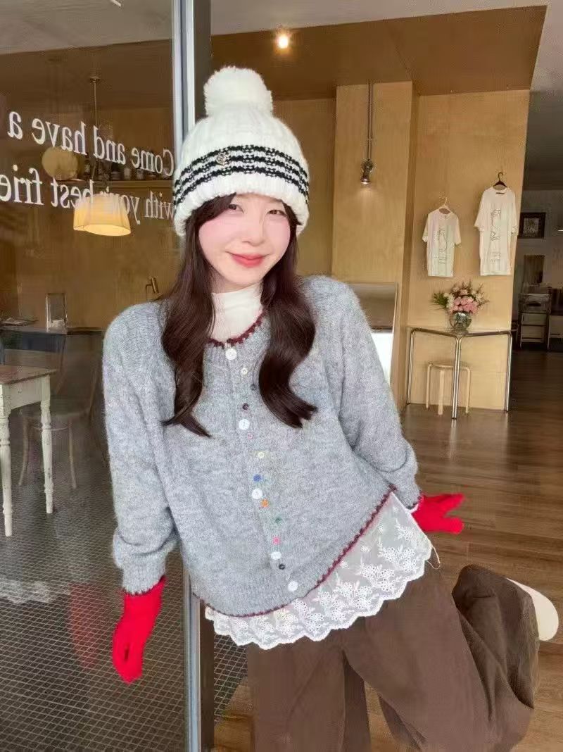 339-400   长袖时尚宽松百搭秋冬毛针织衫毛衣女