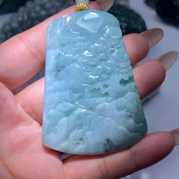 翡翠未镶嵌颈饰保真天然A货翡翠