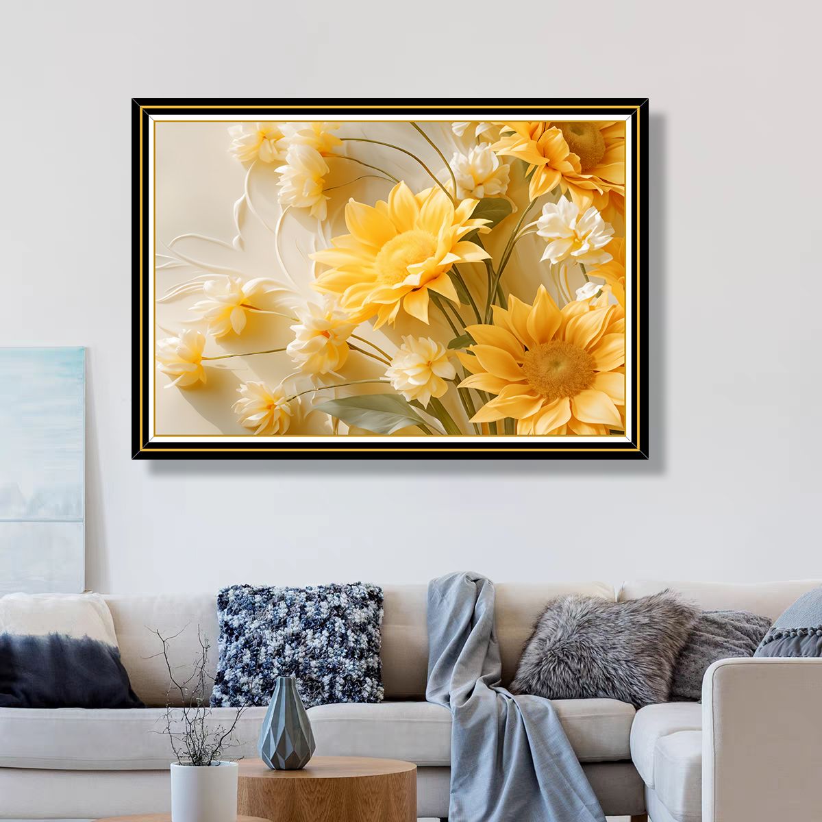 【向阳而开】奶油风简约向日葵装饰画适用于餐厅客厅卧室沙发背景墙