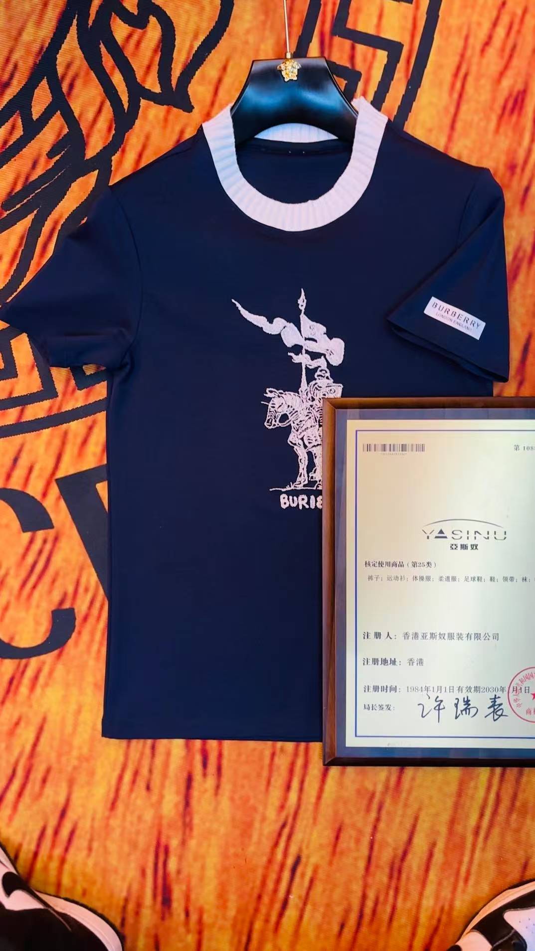 Ral--La--en重工针织牙刷绣明星网红同款经典百搭圆领半袖