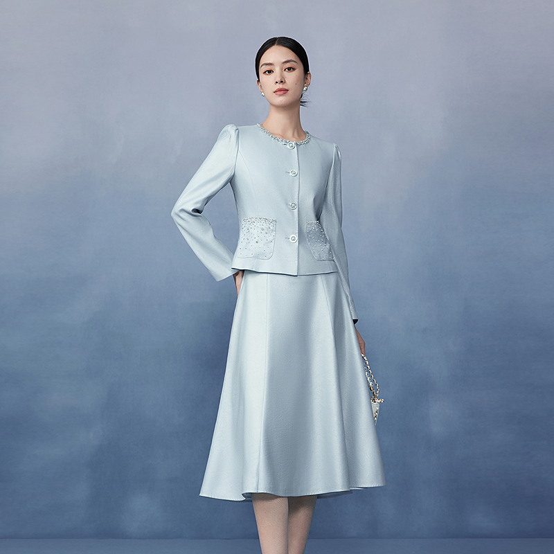 【CC专属】意大利香风斜纹肌理感半身裙A字裙-MJGA03WSK727U21