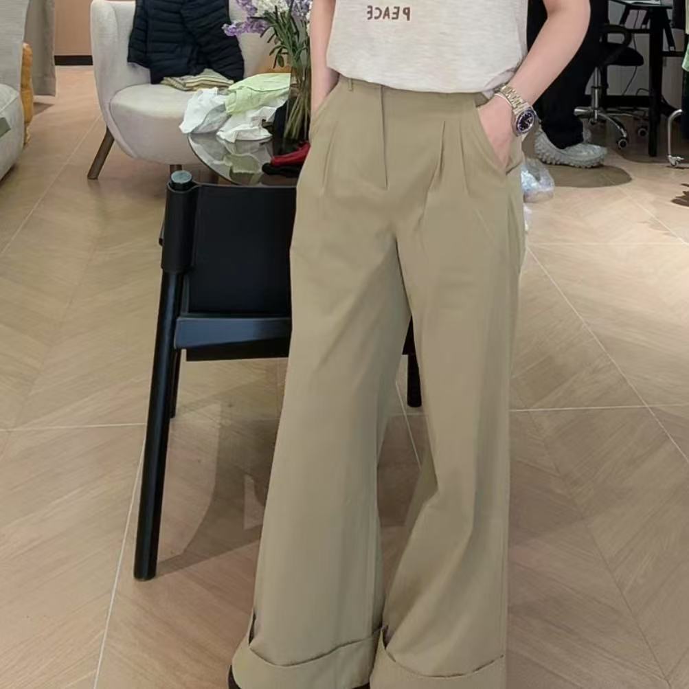 17018【艾米精选】设计师时尚休闲气质显瘦百搭女士休闲裤