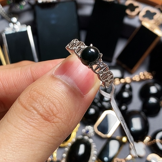 翡翠银S925镶嵌戒指