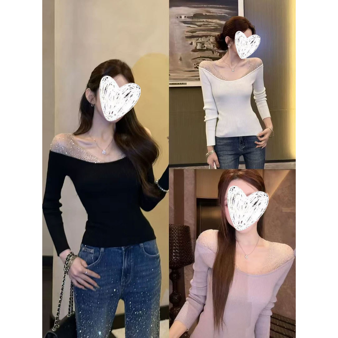 “极光梦境”设计感重工烫钻气质上衣