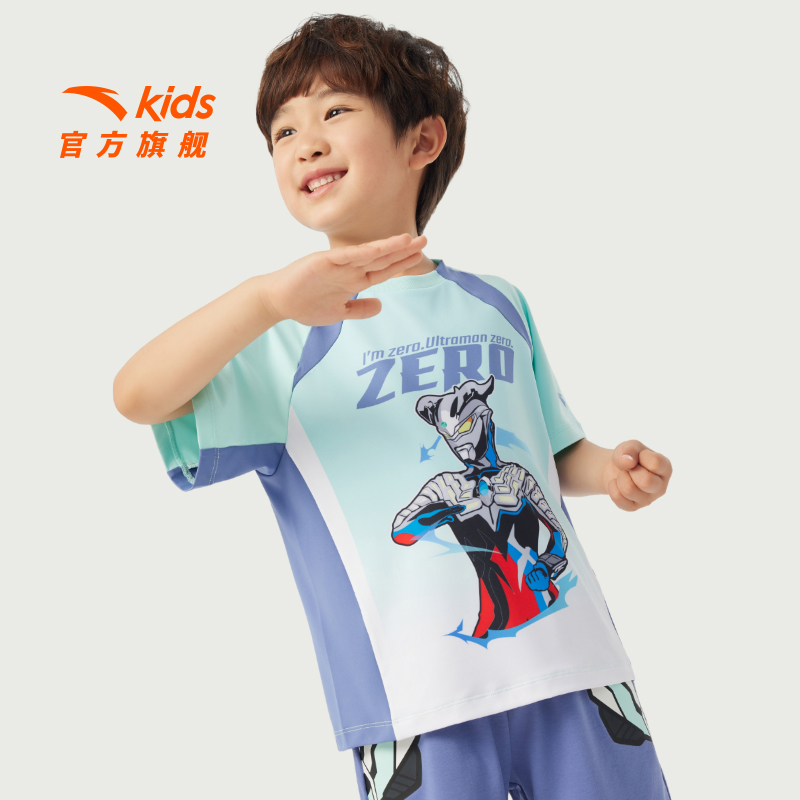 安踏儿童赛罗奥特曼联名款男小童短袖夏季宝宝新款26薄款2026童装