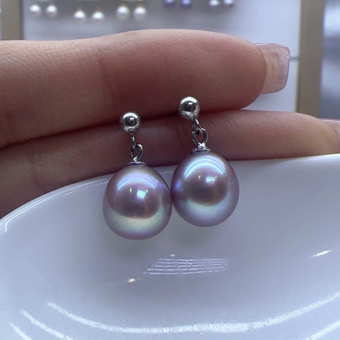 淡水珍珠耳饰银S925镶嵌
