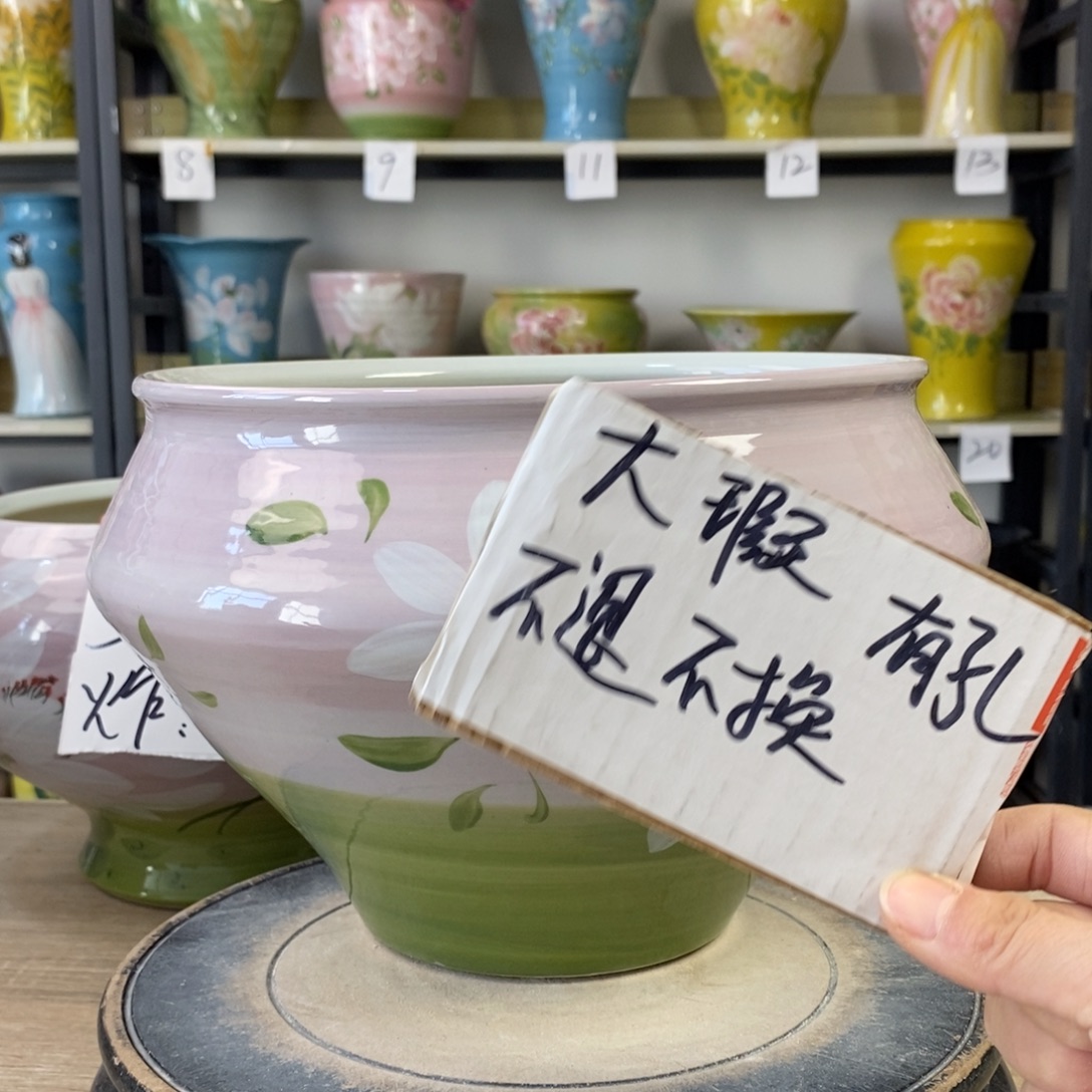 景德镇手工手绘陶瓷花盆