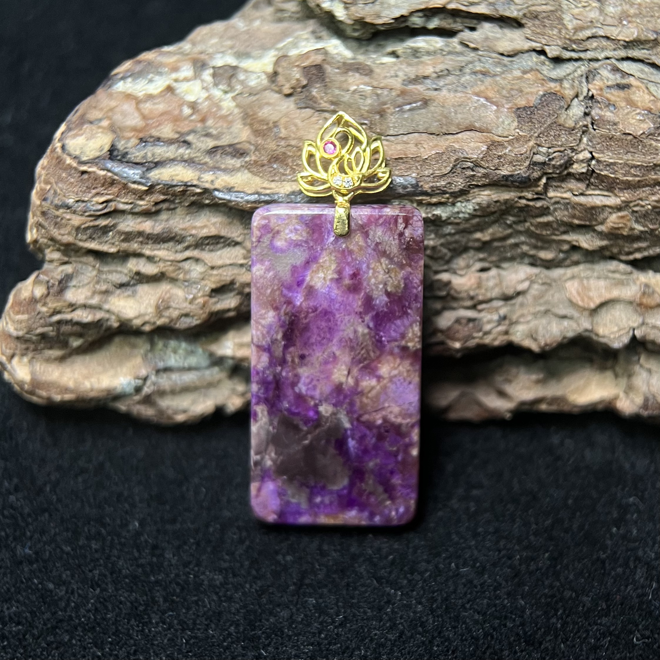 南非永生花紫樱舒俱来 18k金吊坠大-1  YH-6713-1