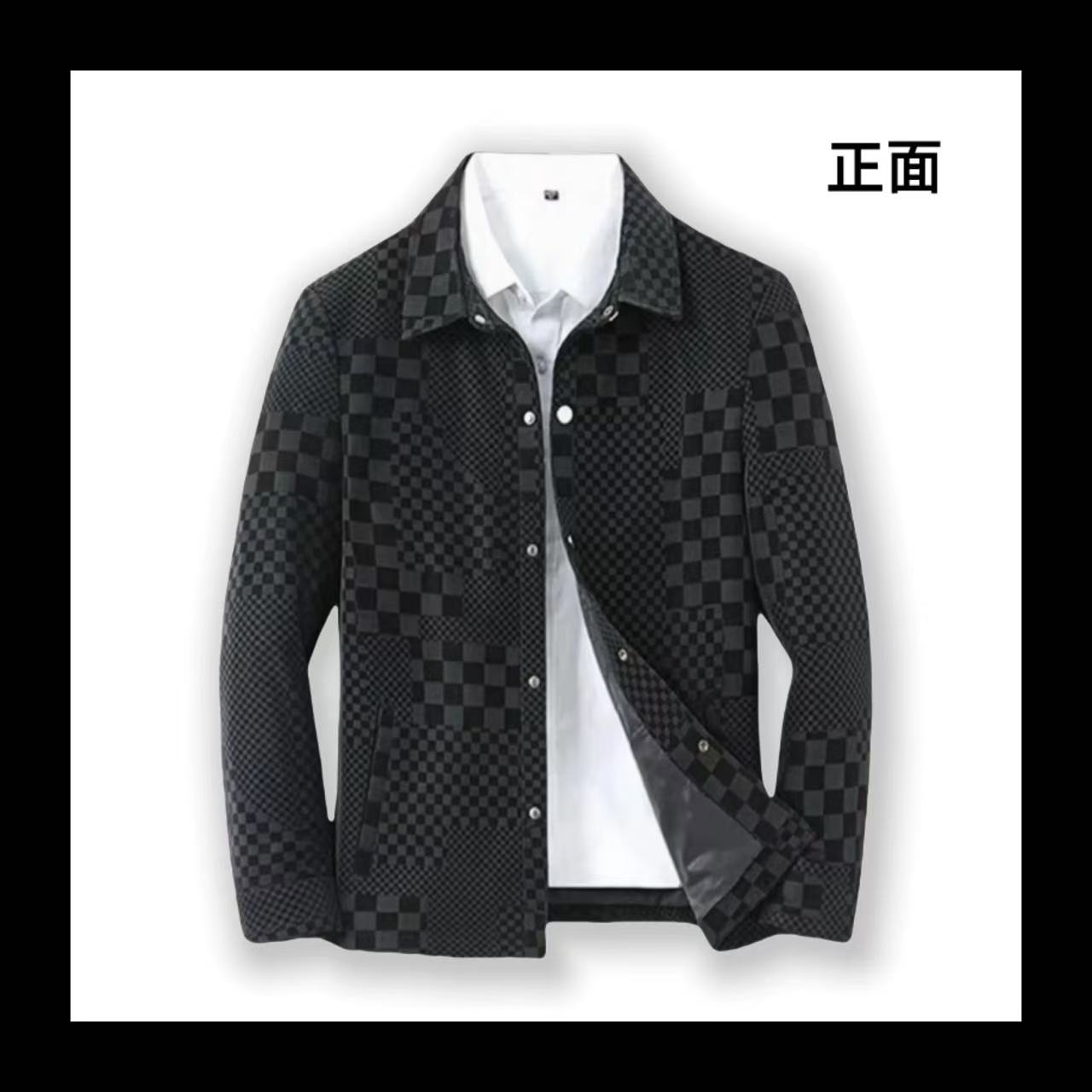 25款男士羊皮皮衣休闲修身印花翻领夹克