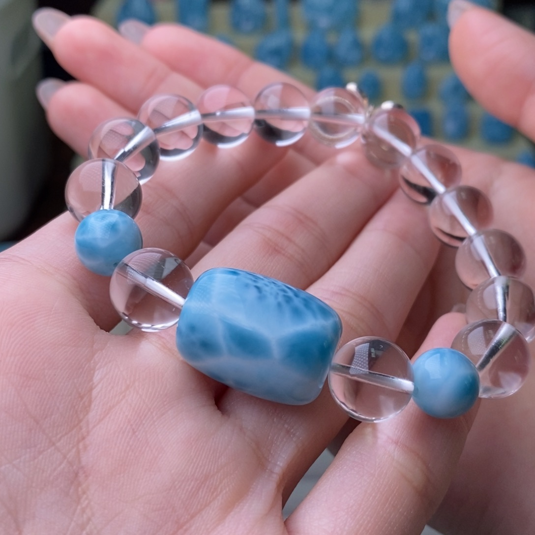 针钠钙石（海纹石）未镶嵌手串diy