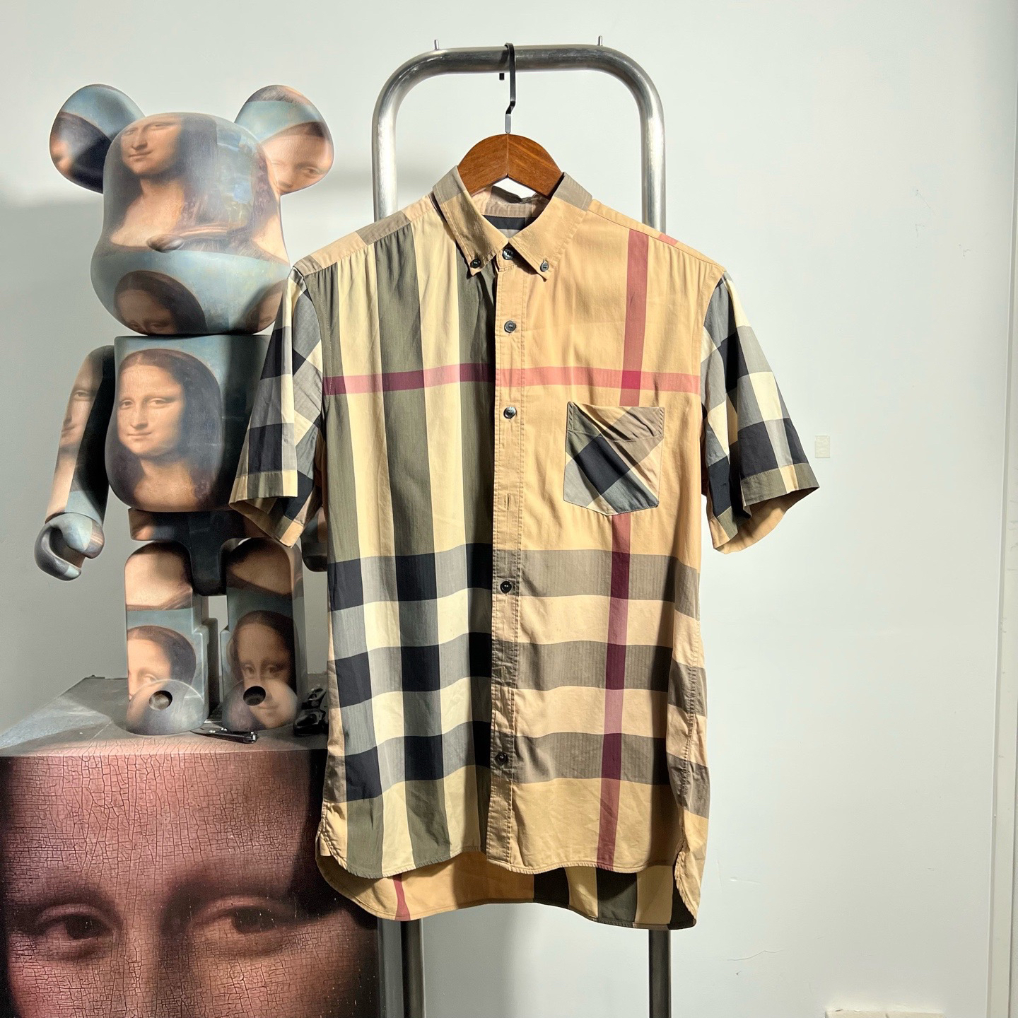 99新 BURBERRY/博柏利 格纹衬衫短袖 R2024 M胸围55衣长73编码1