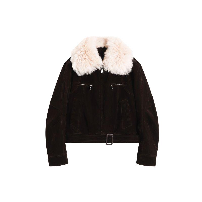 【MUCHEN】“”旷野游棕”复古老钱风白鹅绒羽绒服女外套25C-W65142