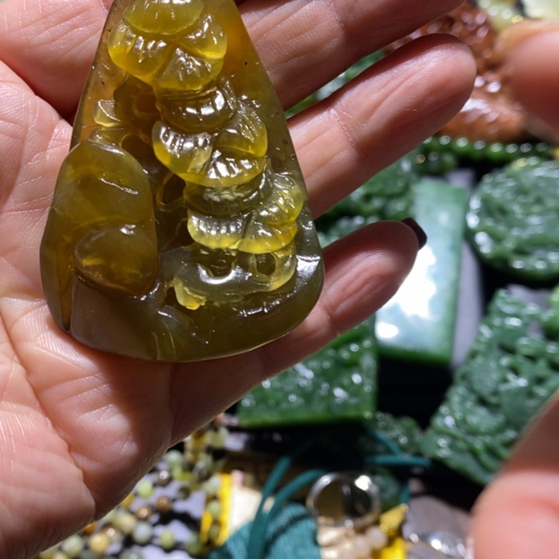 【闪购商品】蛇纹石玉毛衣链未镶嵌