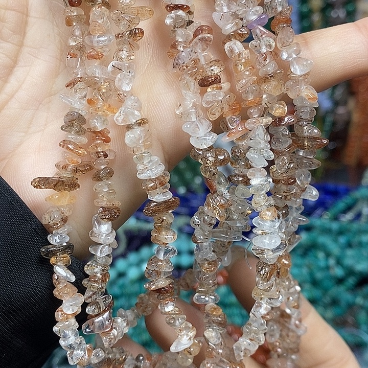 玛瑙/玉髓未镶嵌珠宝半成品天然黑金超七绕手4圈