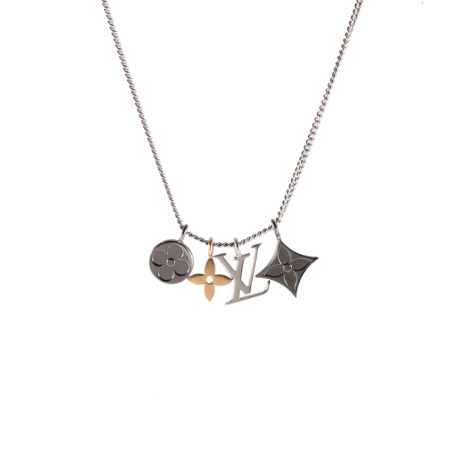 99新 LouisVuitton/路易威登 【66活动】花卉字母四合一 吊饰项链