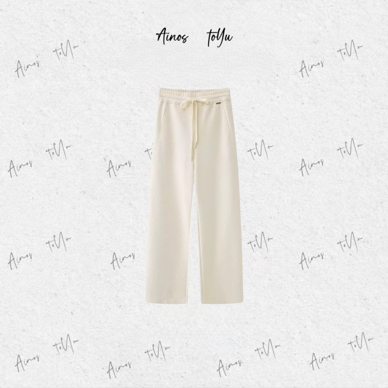 【艾家商场同款】2025冬装新款高腰松紧腰直筒阔腿休闲裤4109