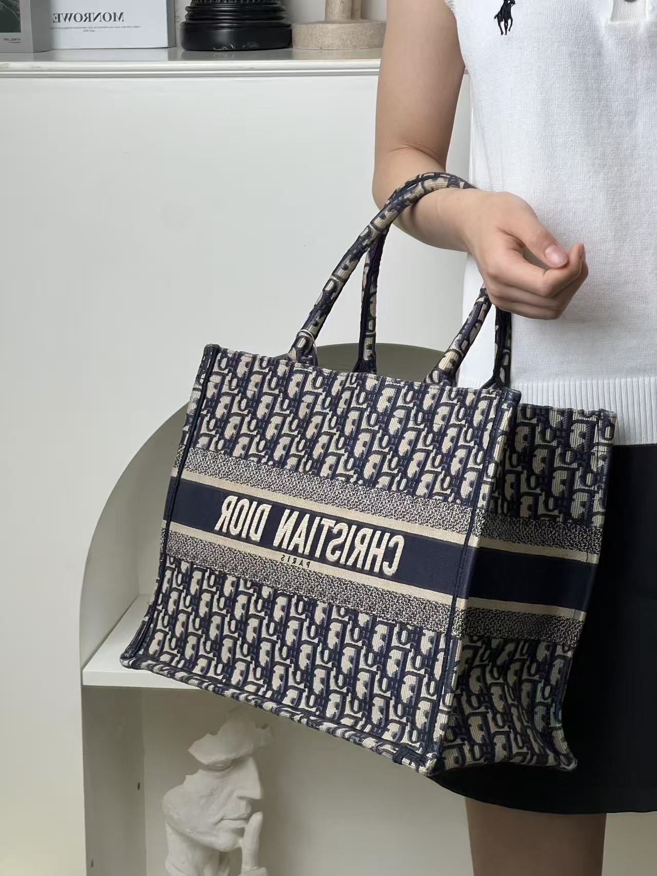 99新 DIOR/迪奥 tote中号老花/优品