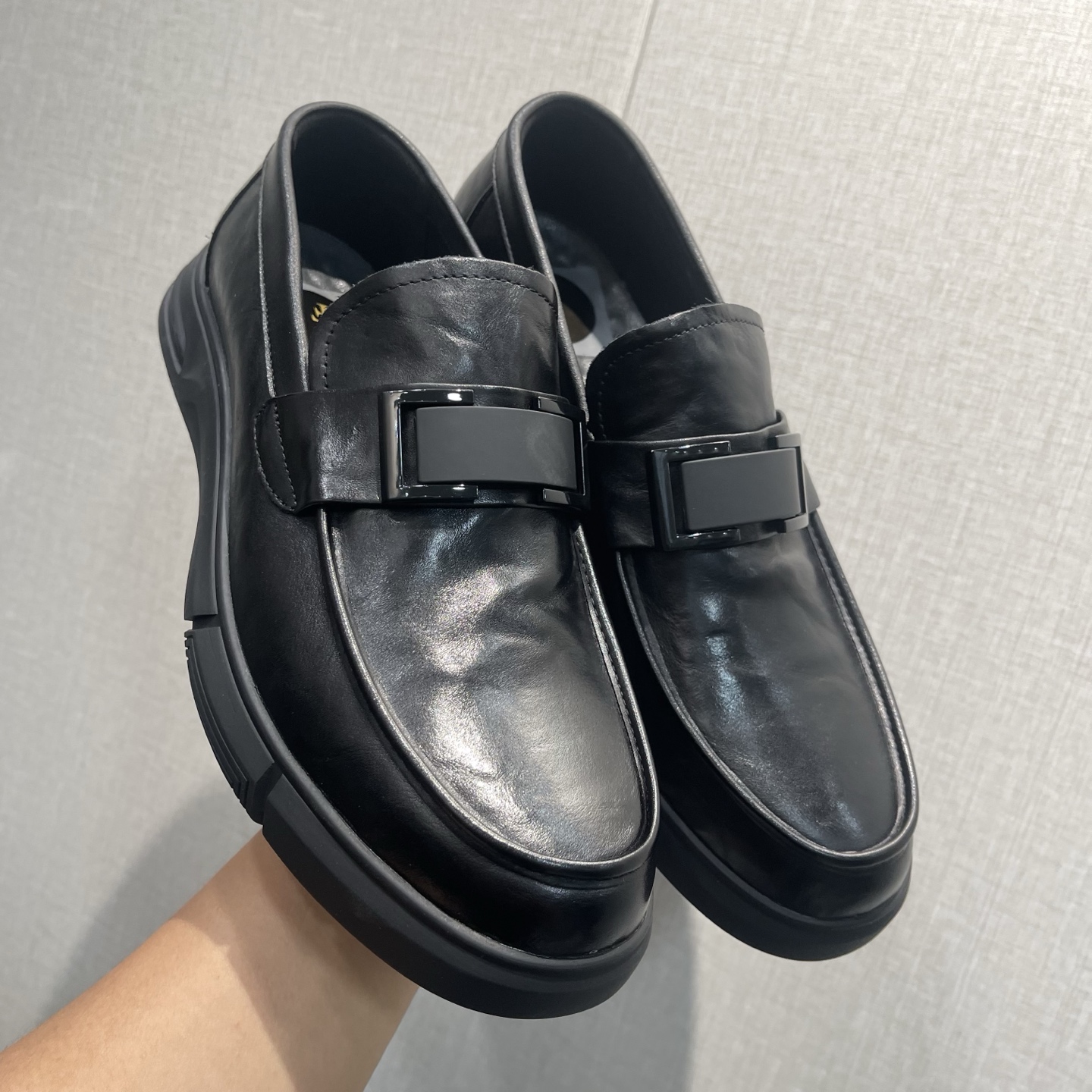 X283男士一脚蹬头层牛皮鞋软底软面超舒适休闲圆头真皮质感百搭款