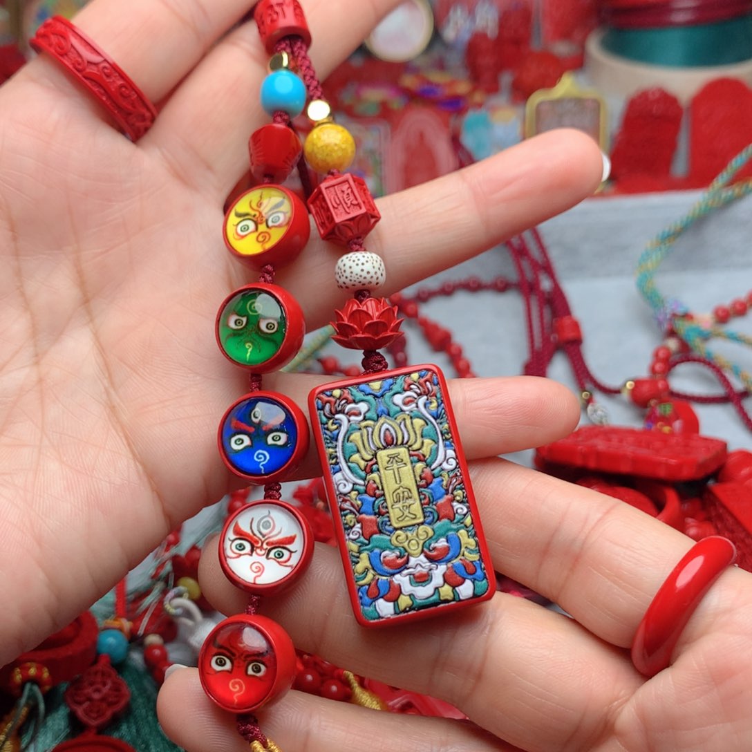 天然辰砂工艺品朱砂车花