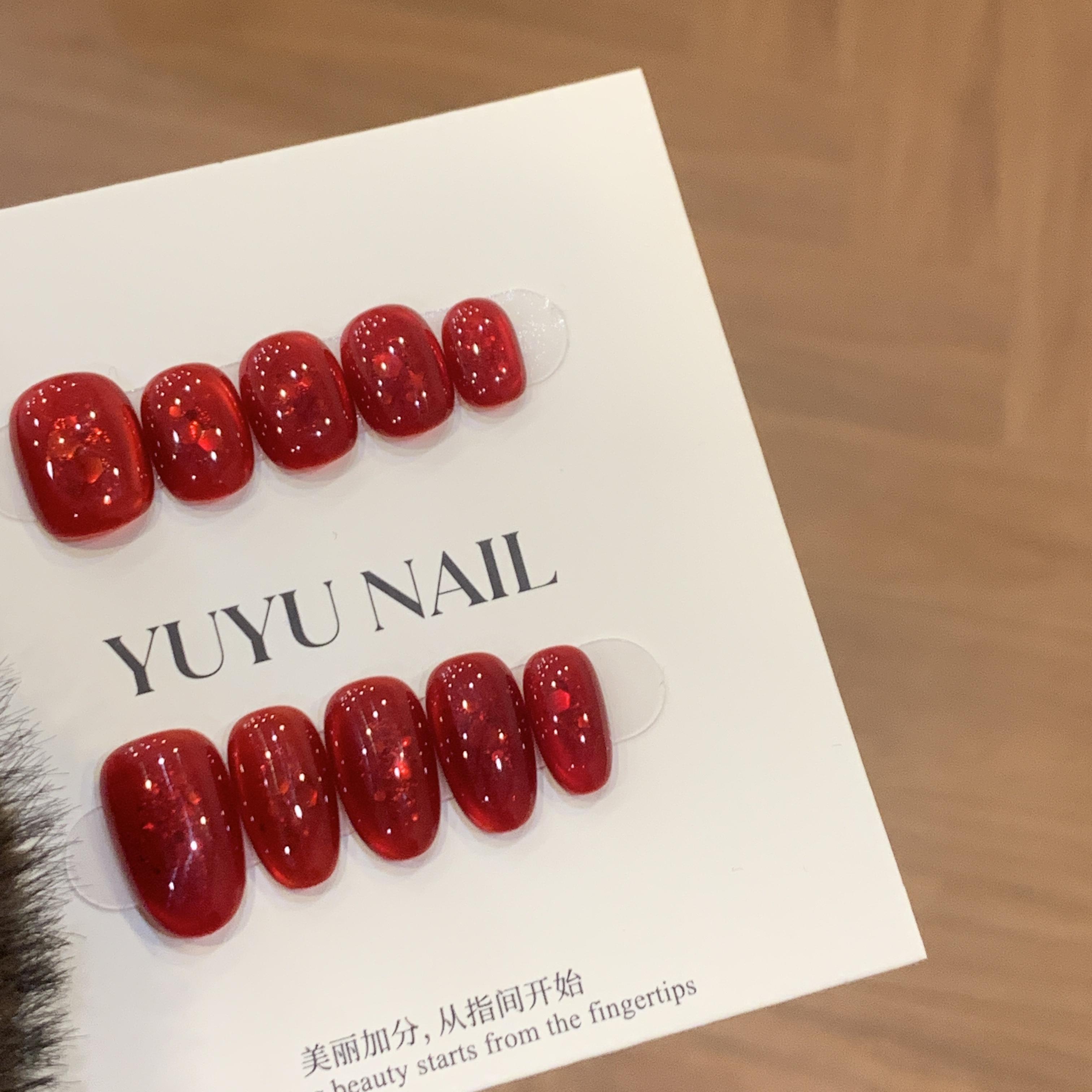 YUYU -【朱砂痣】 -纯手绘猫眼系列-小众设计手工穿戴甲