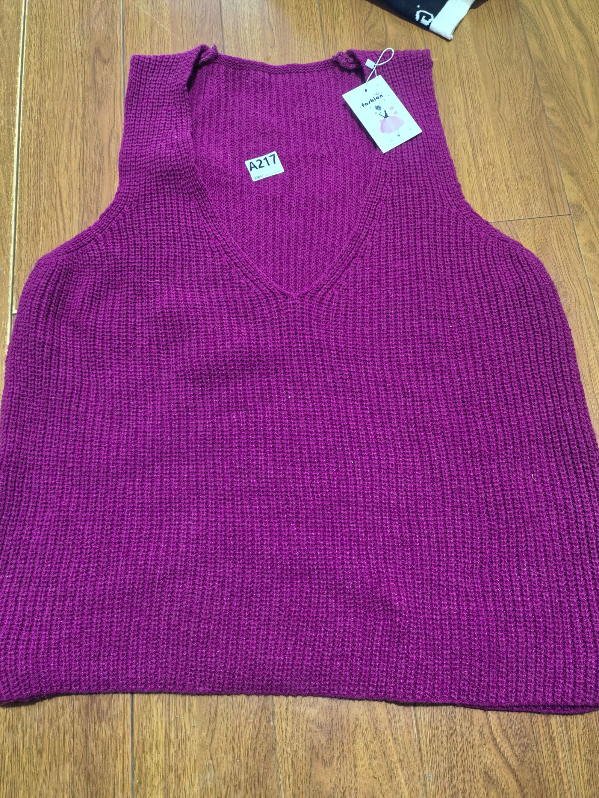 217无袖百搭冬款女时尚套头V领马甲针织衫