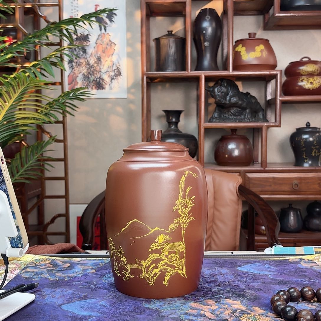 书***子钦州坭兴陶微手工1斤罐福利