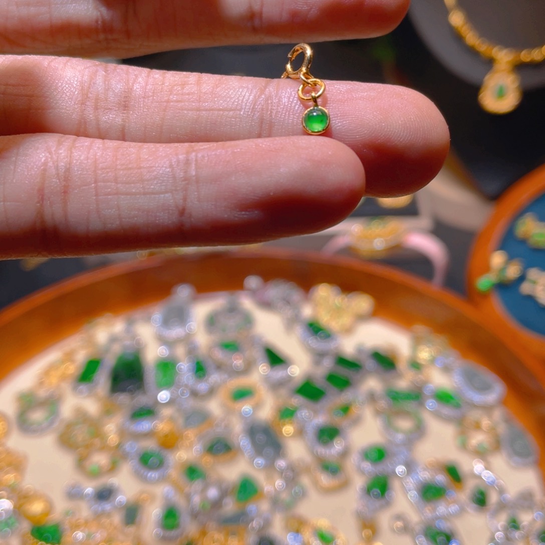 翡翠银S925镶嵌吊坠(不含链)