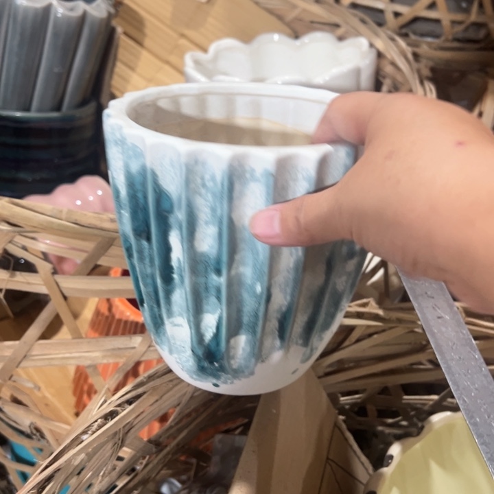 陶瓷花瓶摆件外贸出口微瑕捡漏高15口13公分