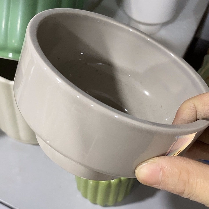 摆件陶陶盆有孔 瑕疵针孔漏釉介意勿拍外口 13外高8