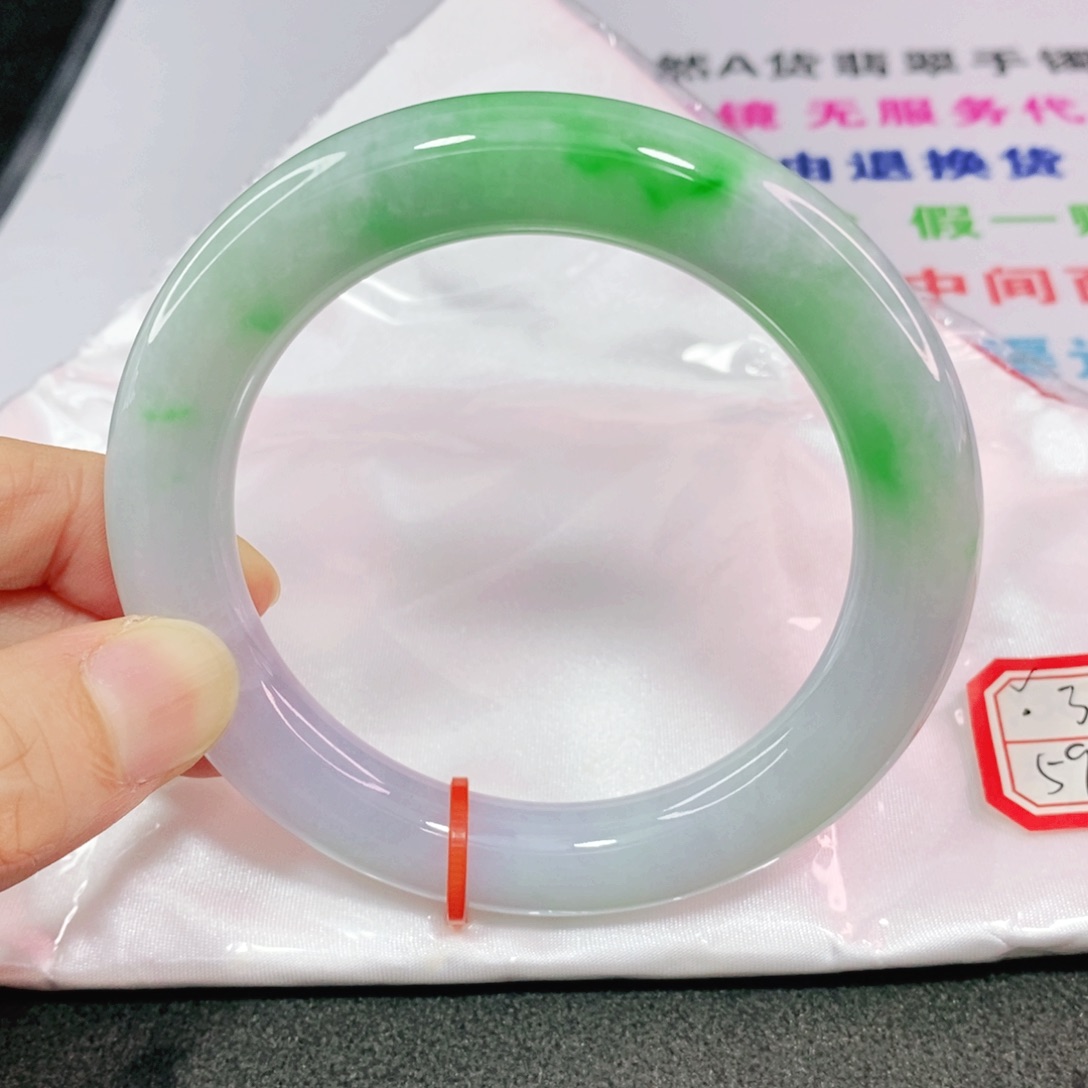 翡翠手镯未镶嵌幸*树5960圈口圆条