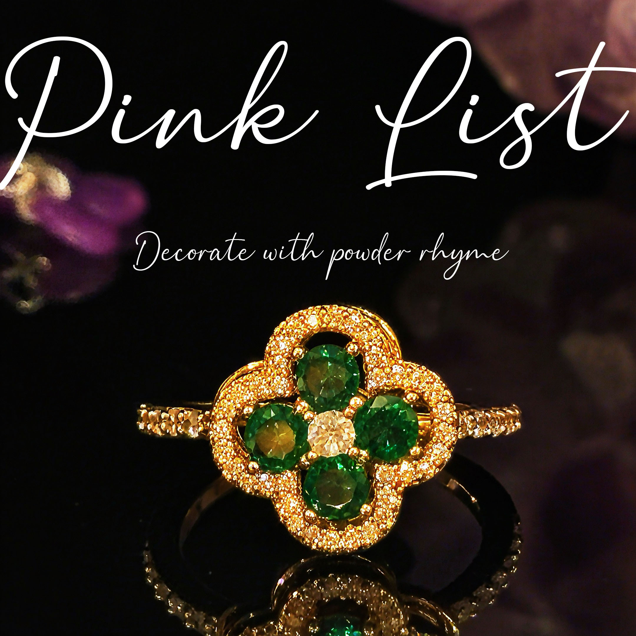 铜合金仿水晶戒指 镀K真金PINK LIST[星眸流光]铜合金戒指 A822