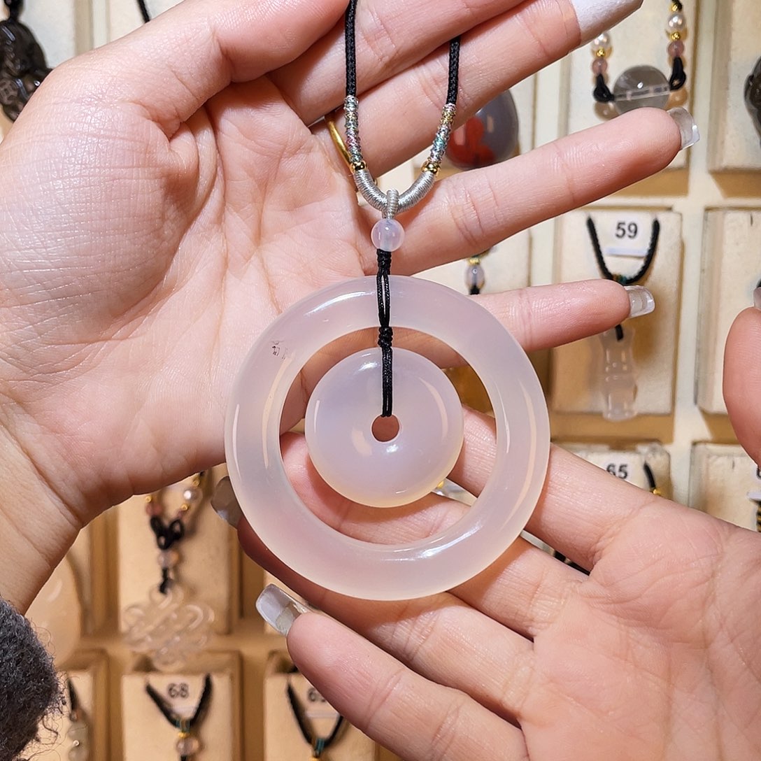 月***白玛瑙/玉髓合金颈饰