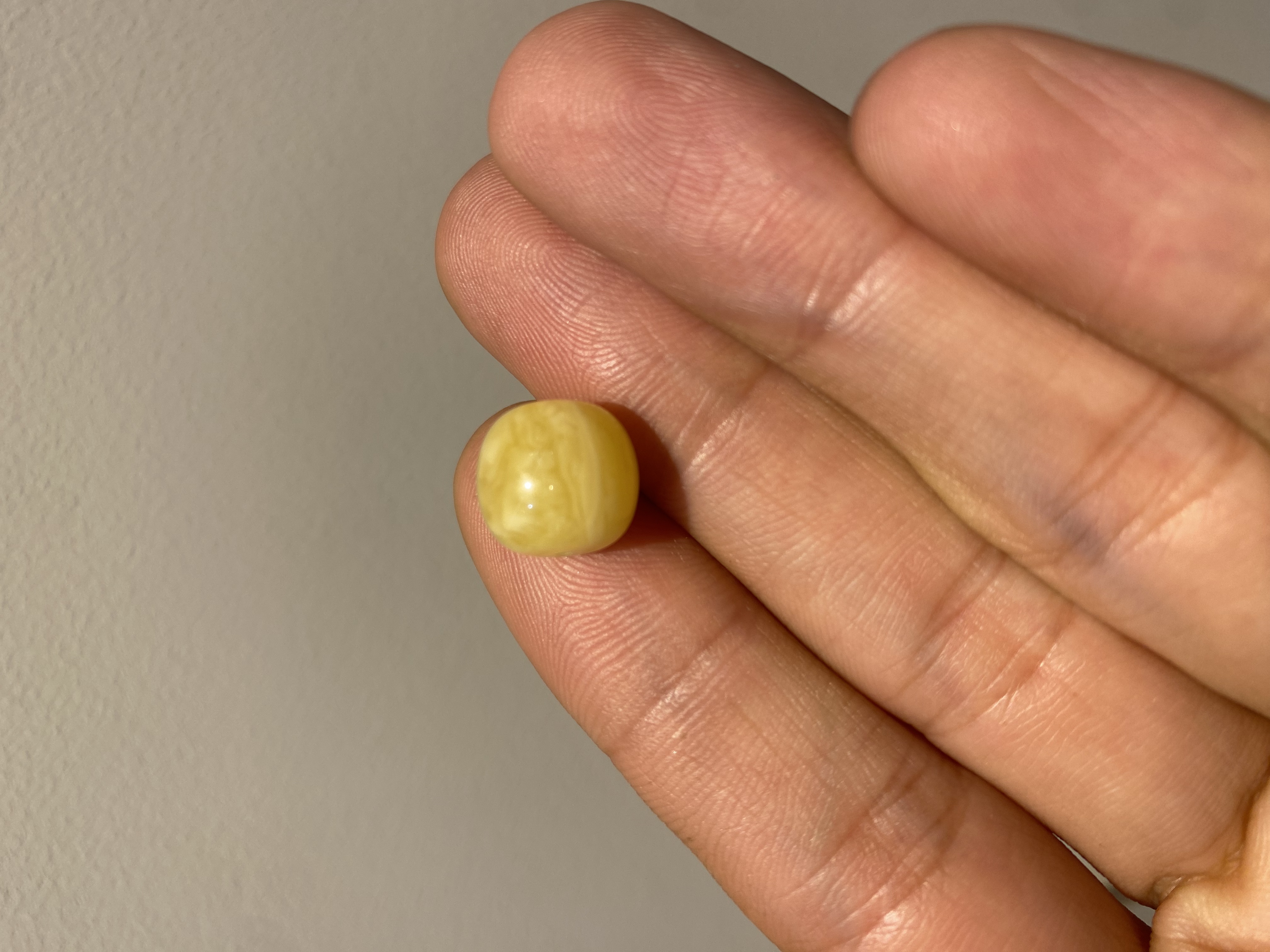 天然原矿蜜蜡老型油黄鼓珠文玩配饰