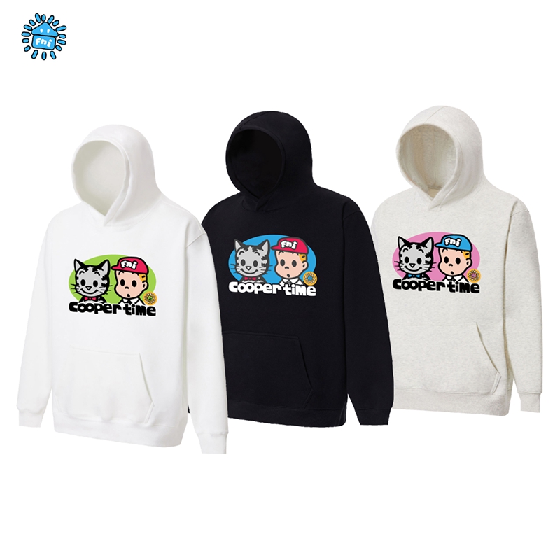 FNI Cooper系列（小猫伙伴）加绒连帽卫衣男女同款卡通秋冬款胶浆
